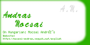 andras mocsai business card